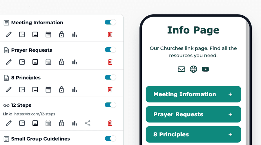 Example micro page showing a completed landing page