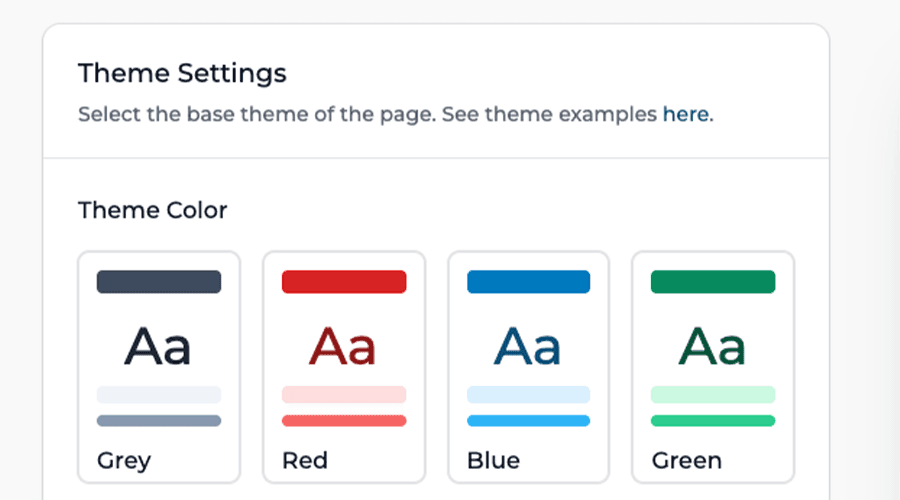 Micro page theme customization interface